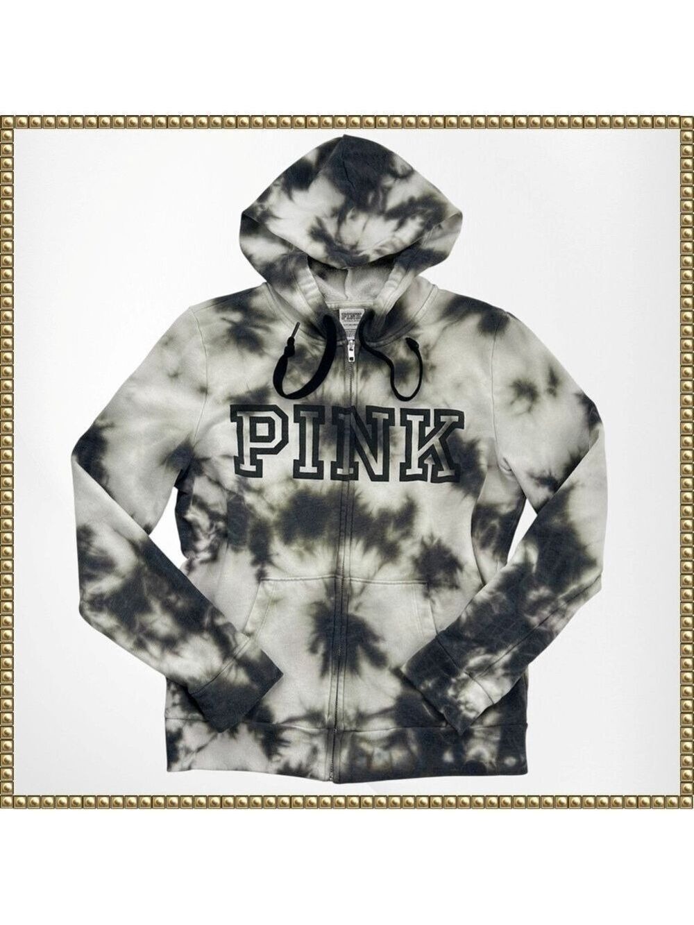 Victoria's Secret PINK Tie Dye Full Zip Hoodie Jacket Small